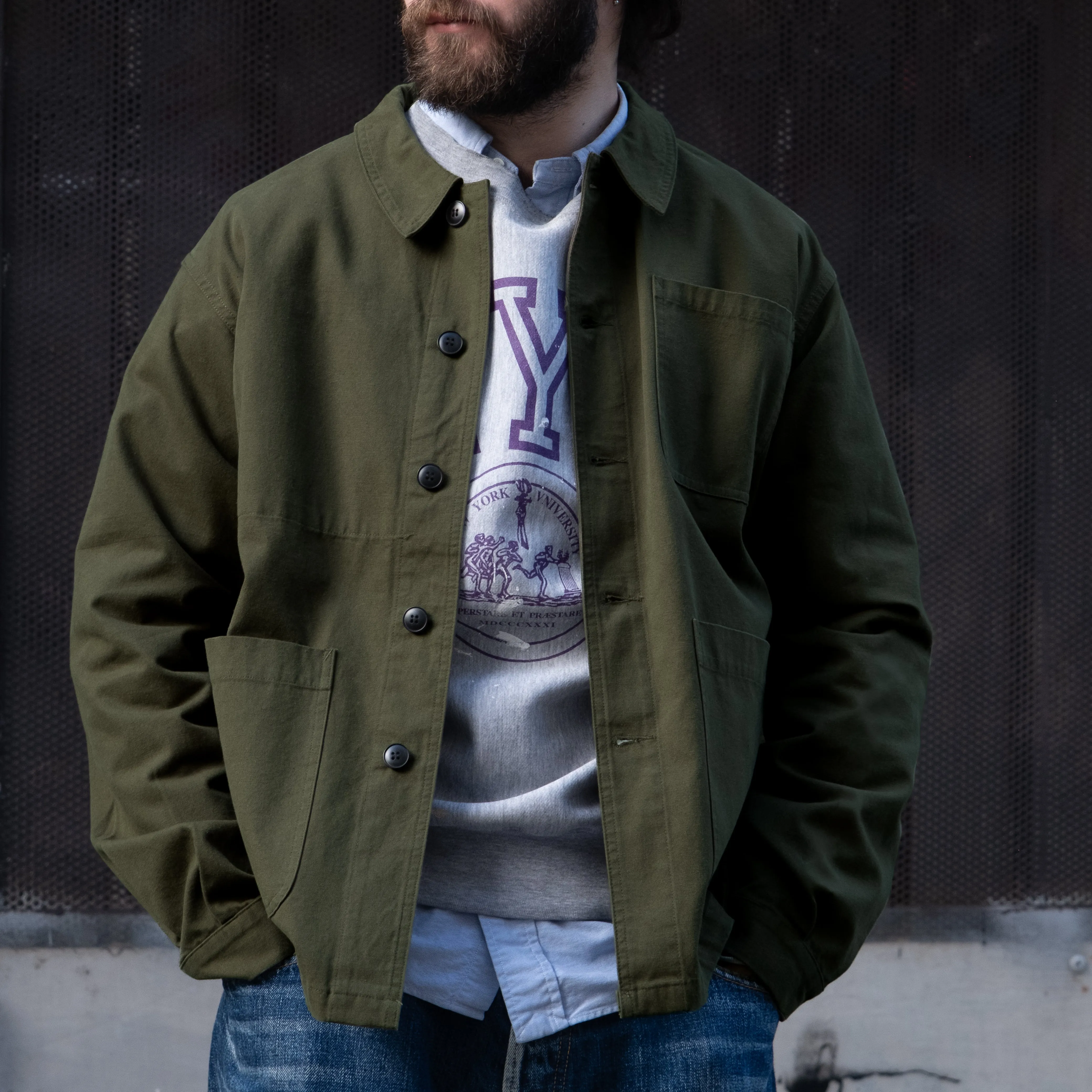 UNIVERSAL FRENCH ARMY WORK JACKET - OLIVE GREEN sold by Universal Surplus product image thumbnail 2