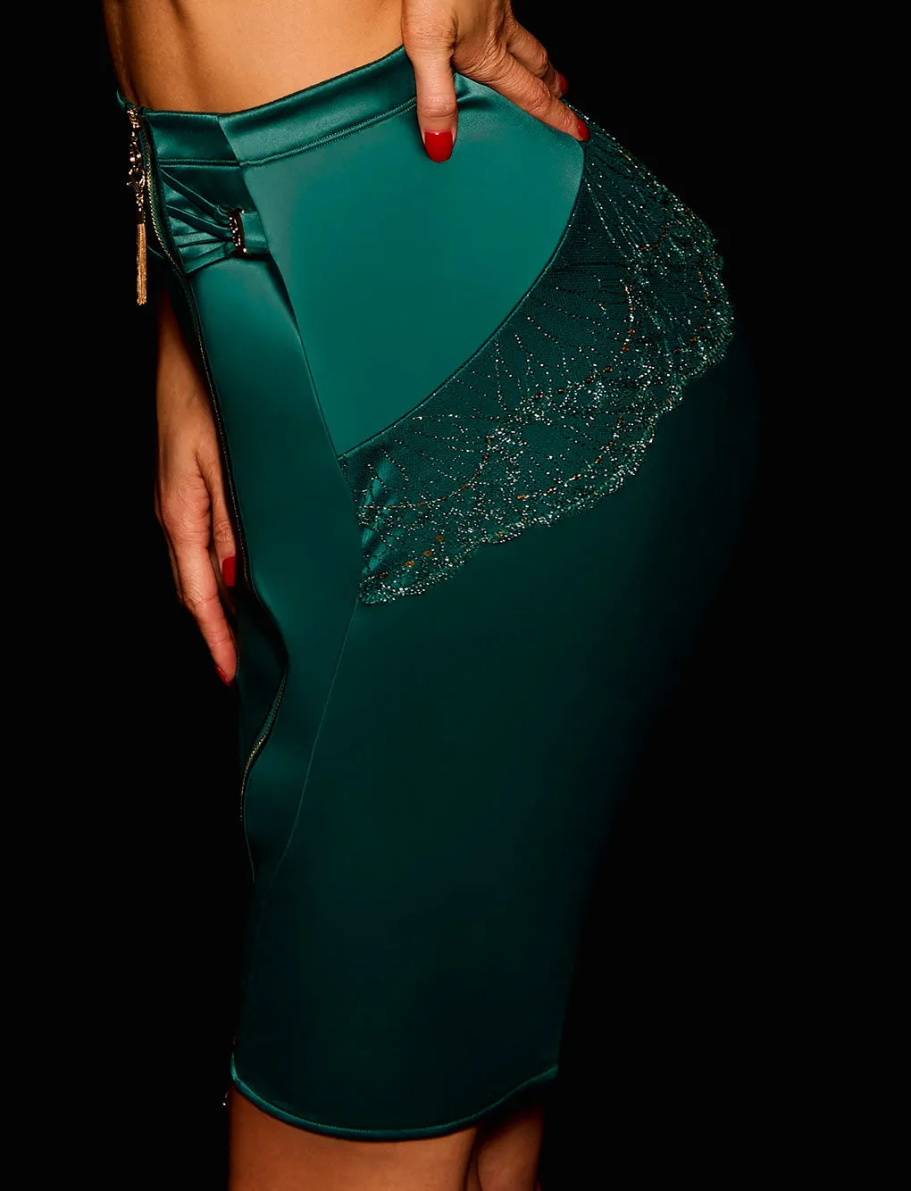 Gloria Emerald Skirt sold by Honey Birdette product image thumbnail 4