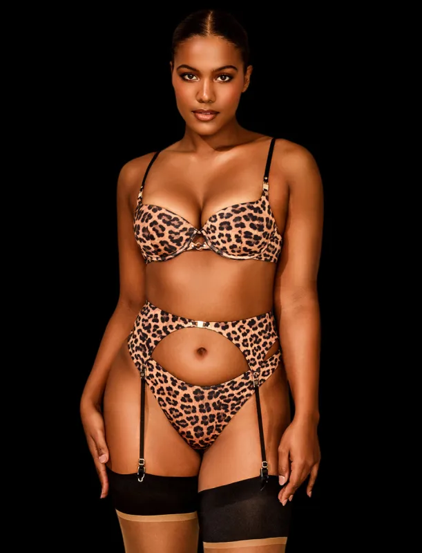 Everyday Smooths Leopard Suspender sold by Honey Birdette