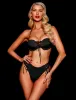 Iris Black Underwire Bikini Top sold by Honey Birdette