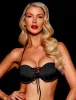 Iris Black Underwire Bikini Top sold by Honey Birdette