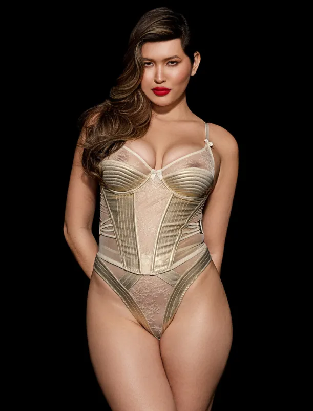 Marilyn Ivory Bustier sold by Honey Birdette