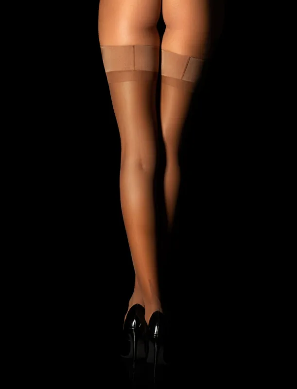 Caramel Sheers Stay Up Stockings sold by Honey Birdette