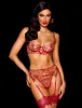 Sarah Red Suspender sold by Honey Birdette