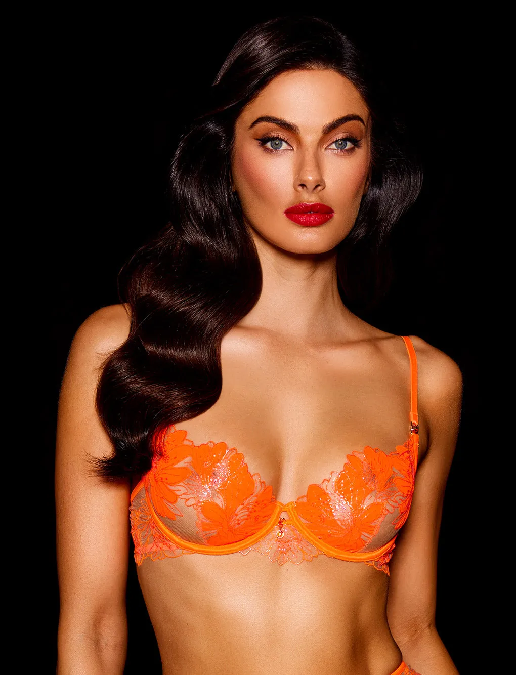 Britt Orange 3 Piece Lingerie Set sold by Honey Birdette product image thumbnail 4