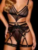 Lexi Black Bodysuit Lingerie Set sold by Honey Birdette