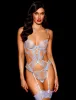 Bella Blue Bustier Lingerie Set sold by Honey Birdette