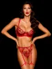 Charlotta Red 3 Piece Lingerie Set sold by Honey Birdette