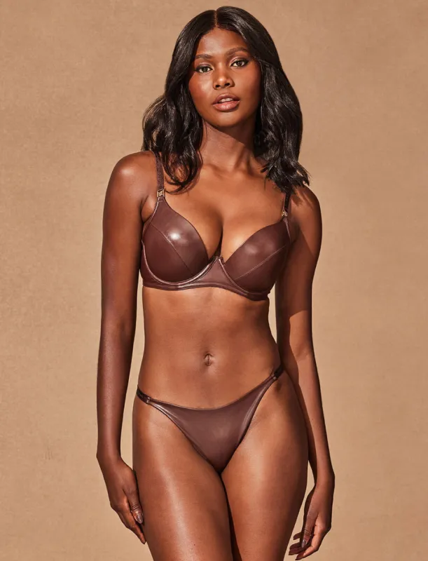 Emily Deep Mahogany Bra sold by Honey Birdette