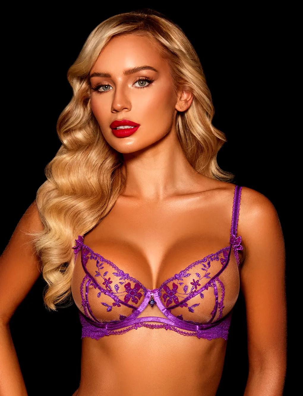 Sabrina Orchid 3 Piece Lingerie Set sold by Honey Birdette product image thumbnail 5