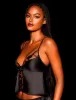 Whitney Black Tie Front Cami sold by Honey Birdette