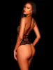 Whitney Black Bodysuit sold by Honey Birdette