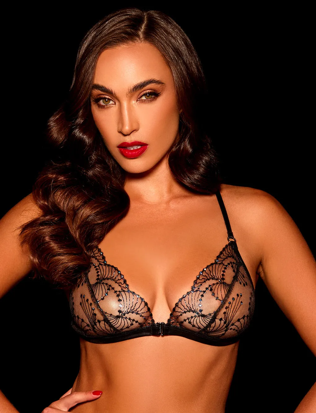 Noelle Black Bralette & Bottom Lingerie Set sold by Honey Birdette product image thumbnail 5