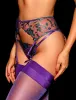 Purple Glitter Stay Up Stockings sold by Honey Birdette