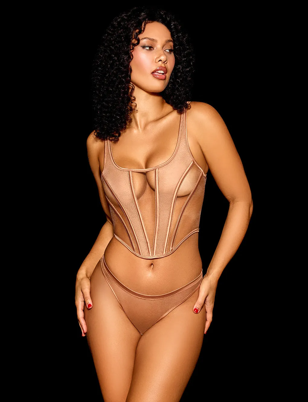 Nakeds 2.0 Toffee Corset sold by Honey Birdette