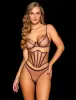 Nakeds 2.0 Mahogany 3 Piece Lingerie Set sold by Honey Birdette