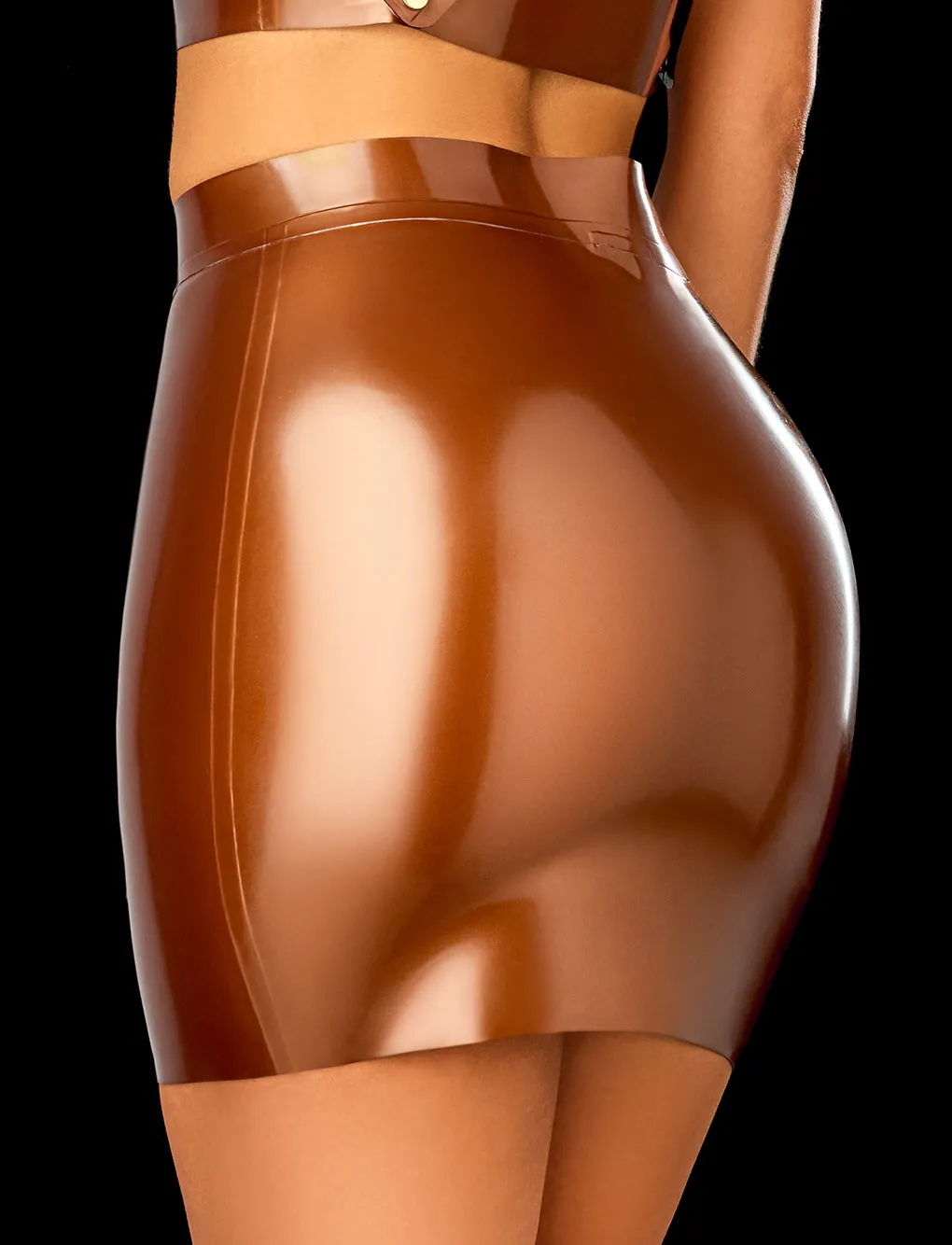 Latex 2.0 Bronze Mini Skirt sold by Honey Birdette product image thumbnail 3