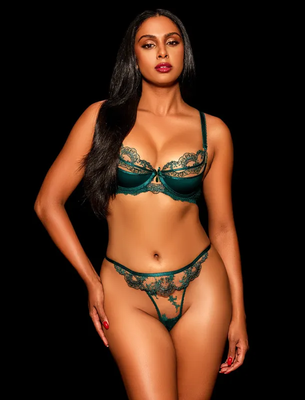 Charlotta Emerald Bra sold by Honey Birdette