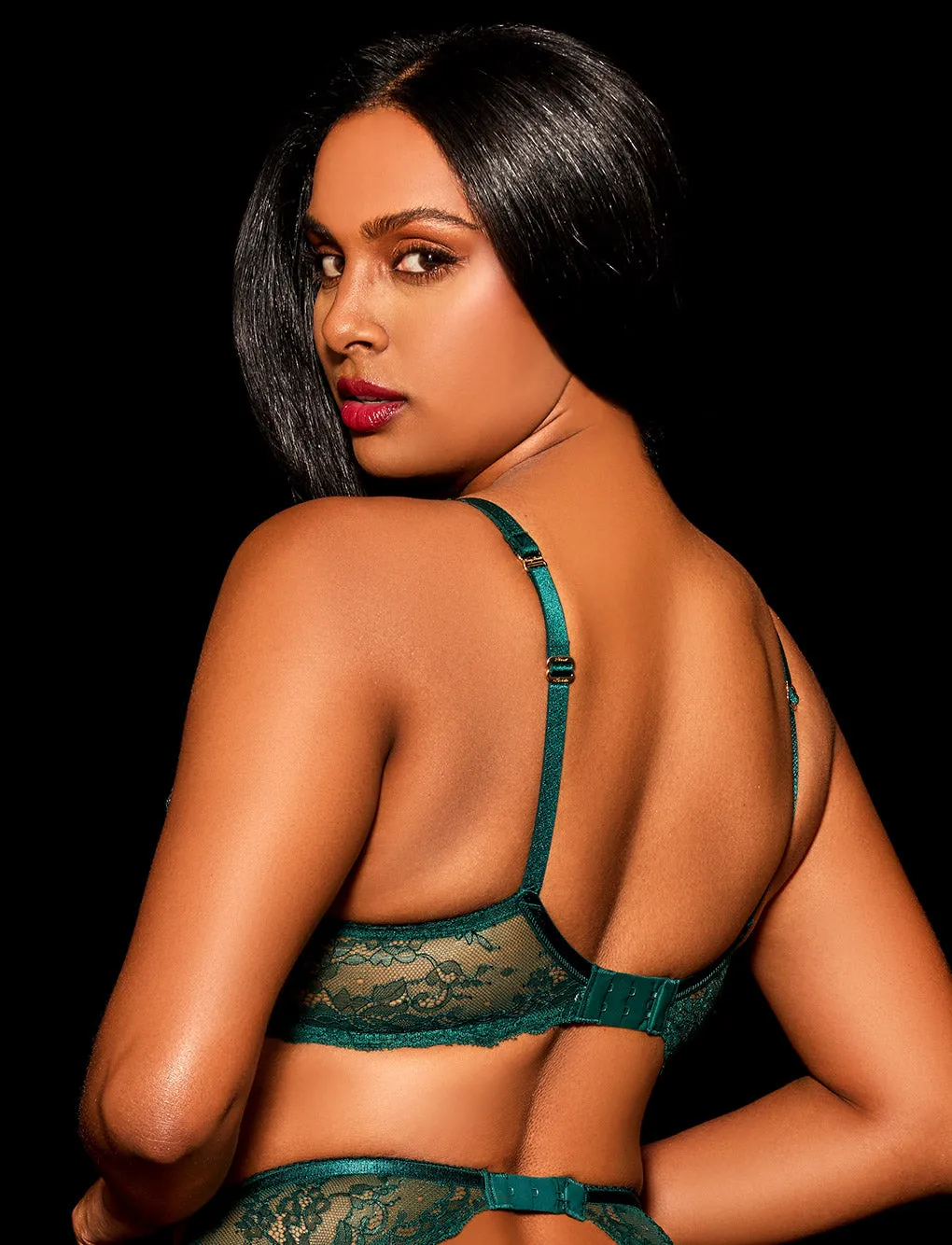 Charlotta Emerald Bra sold by Honey Birdette product image thumbnail 3
