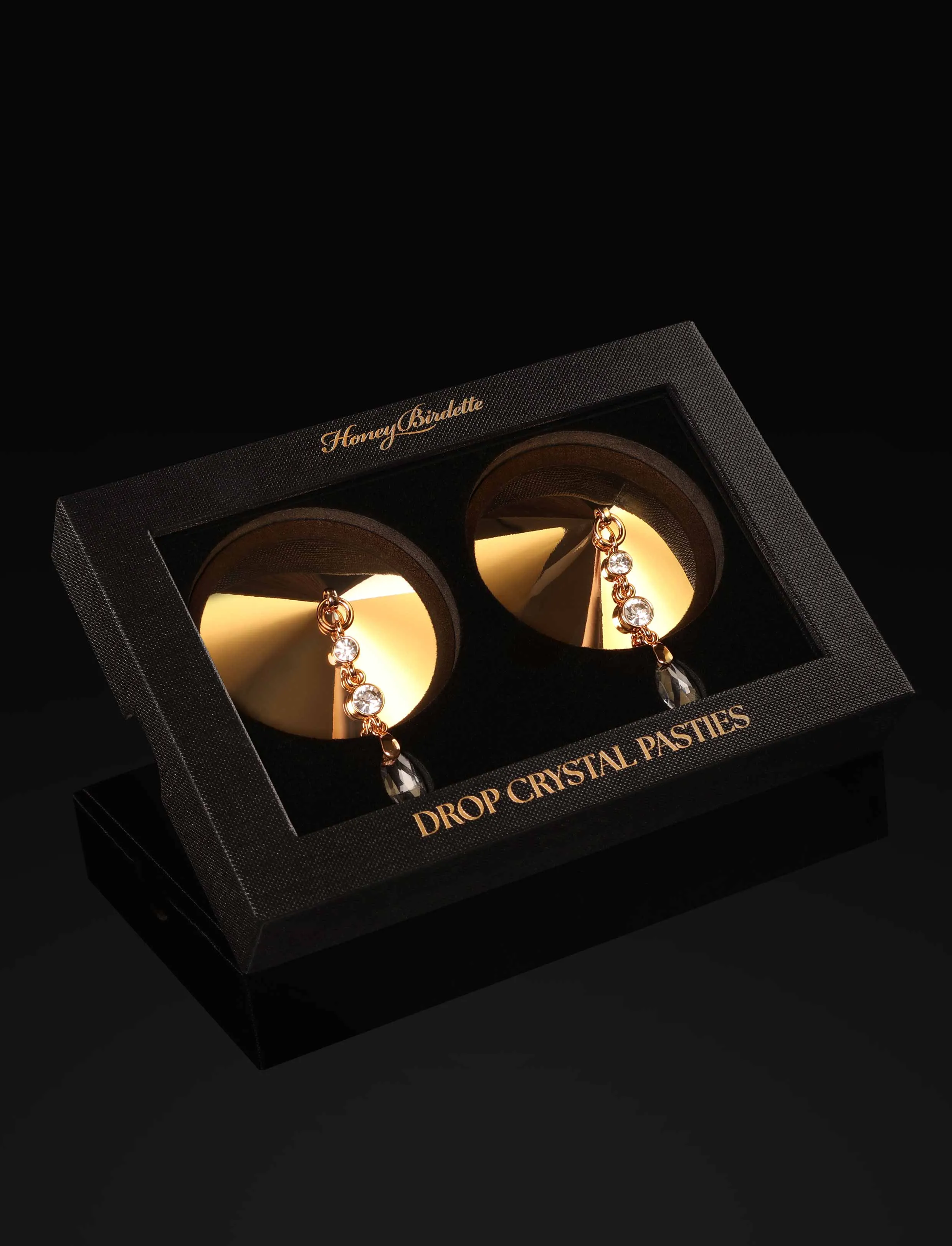 Gold Drop Crystal Pasties sold by Honey Birdette