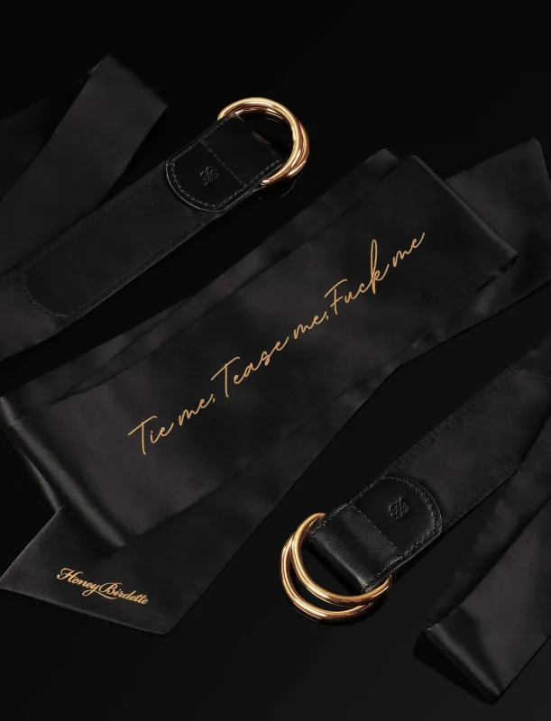 Signature Series Deluxe Black Satin Bondage Kit sold by Honey Birdette