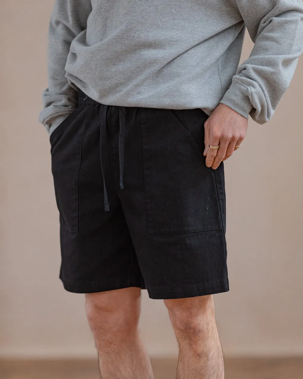 Service Fatigue Shorts - Washed Black sold by P & Co