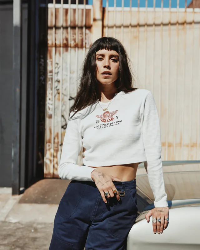 Since Day One Waffle Henley - Off White sold by P & Co