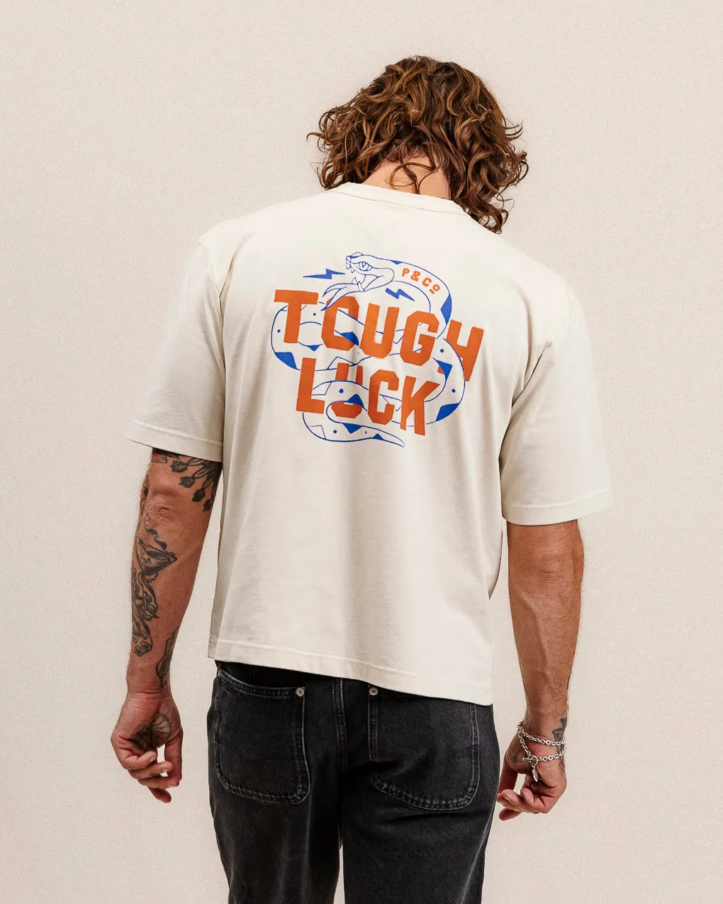 Tough Luck Boxy T-Shirt - Bone sold by P & Co product image thumbnail 2