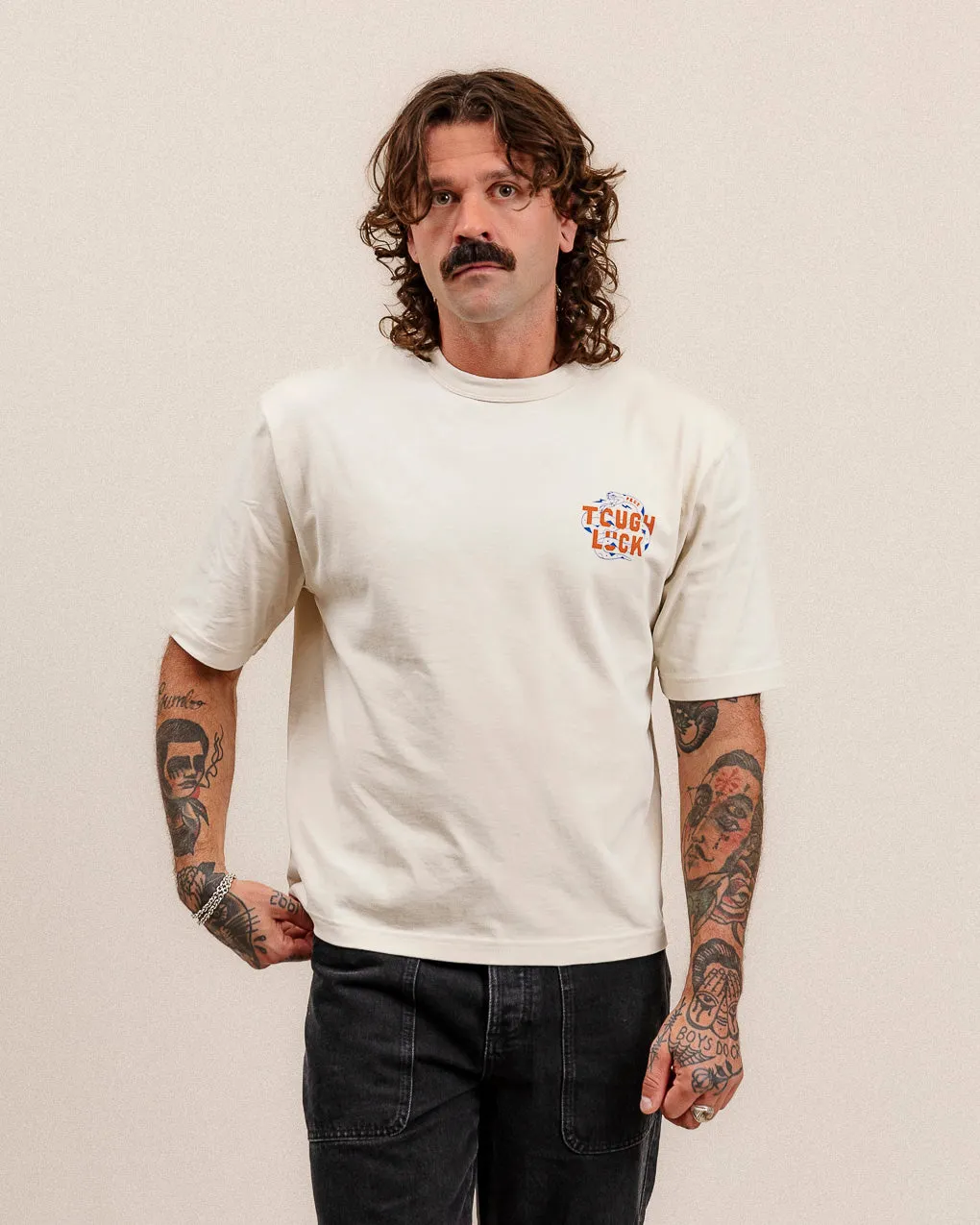Tough Luck Boxy T-Shirt - Bone sold by P & Co product image thumbnail 5