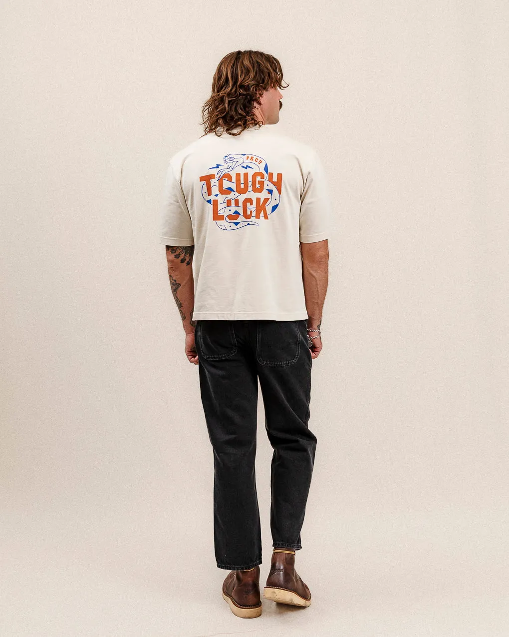 Tough Luck Boxy T-Shirt - Bone sold by P & Co product image thumbnail 4