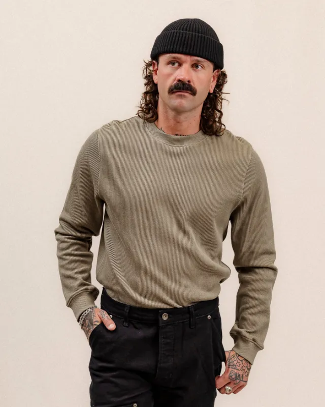 Crafted Ribbed Longsleeve - Olive sold by P & Co
