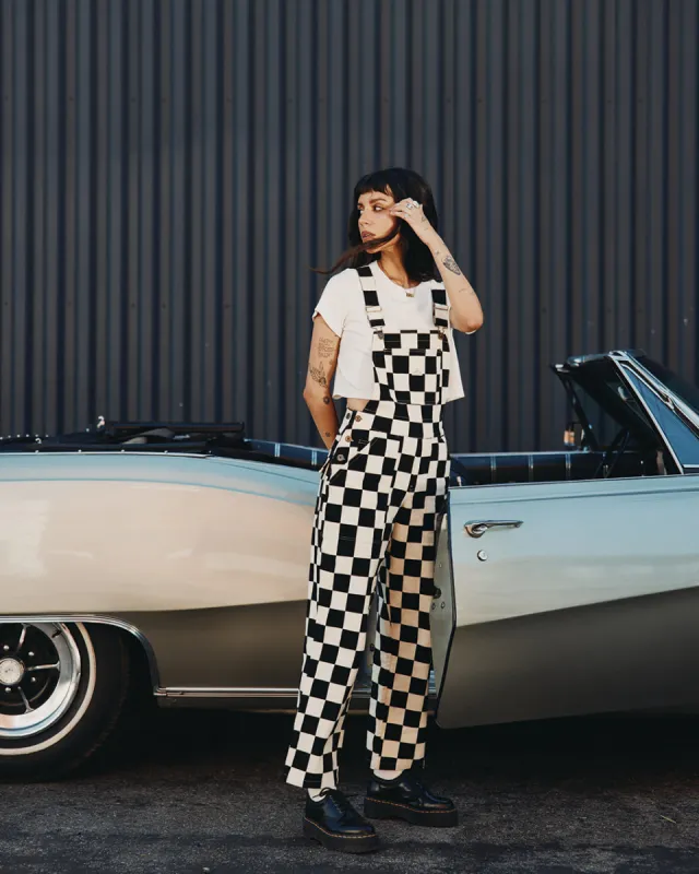 Service Overalls - Black Checkerboard sold by P & Co