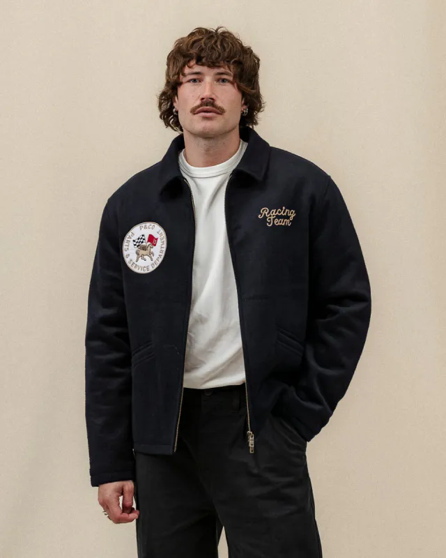 Racing Team Wool Sports Jacket - Navy sold by P & Co