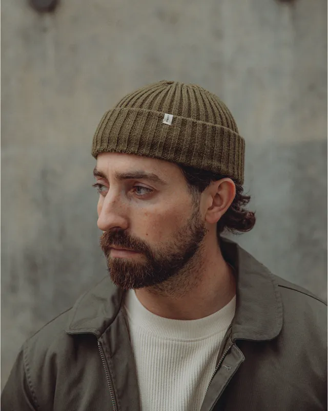 Fisherman Beanie - Olive sold by P & Co