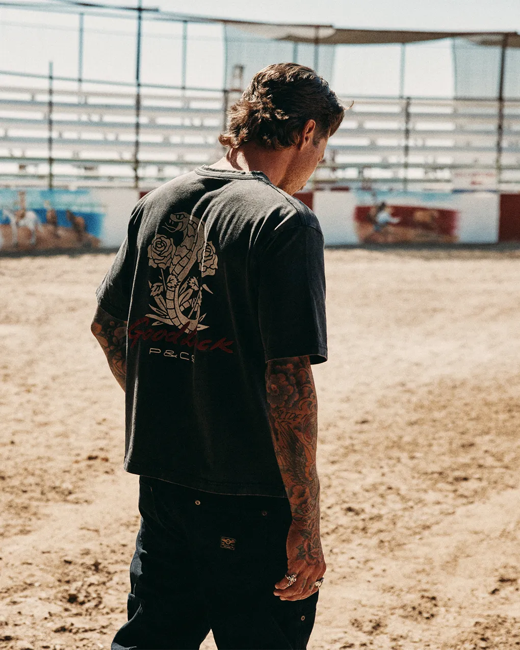 Good Luck Snake Boxy T-Shirt - Light Acid Wash sold by P & Co product image thumbnail 3