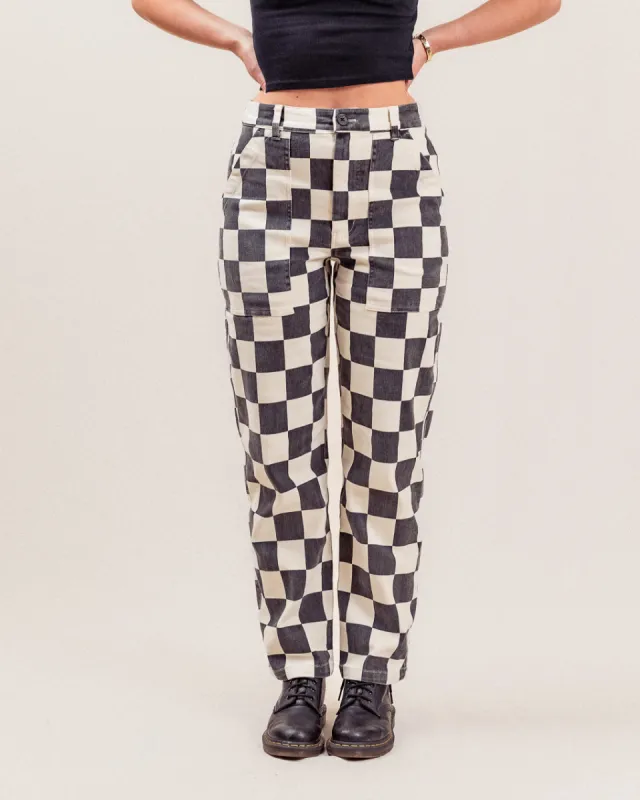 304 Service Fatigue Pants - Vintage Fade Checkerboard sold by P & Co