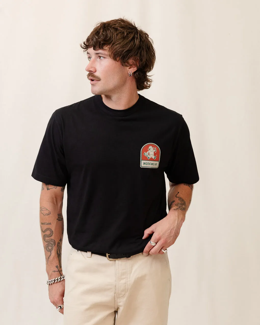 Still Workin' On It T-Shirt - Washed Black sold by P & Co product image thumbnail 4