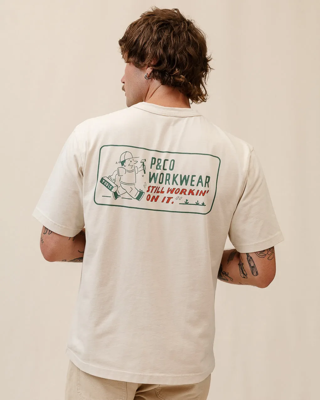 Still Workin' On It T-Shirt - Bone sold by P & Co product image thumbnail 4