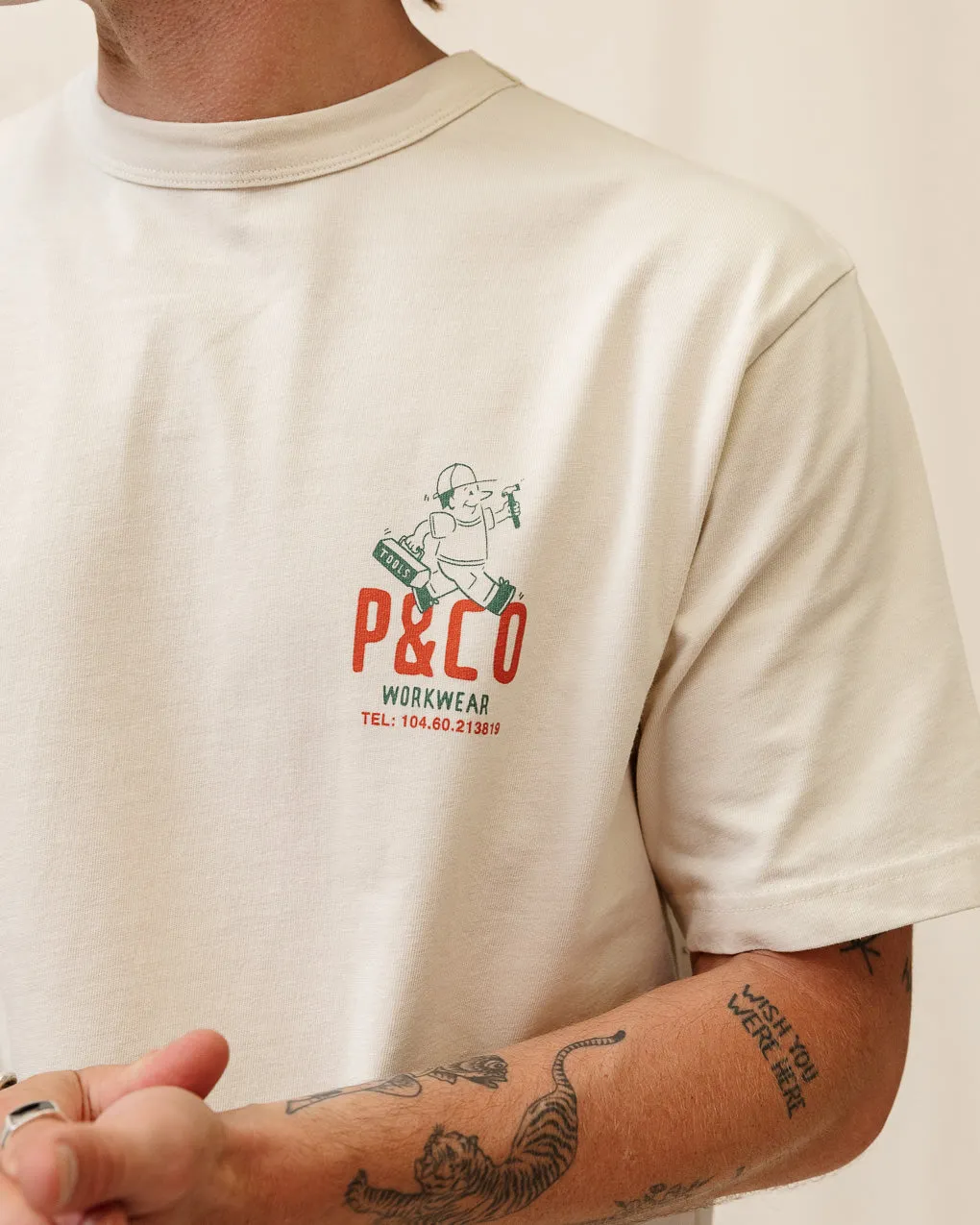 Still Workin' On It T-Shirt - Bone sold by P & Co product image thumbnail 3