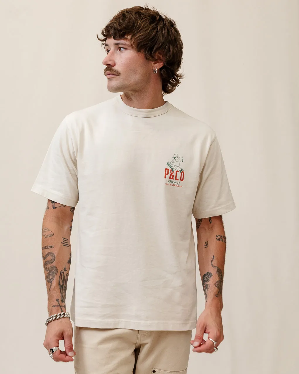 Still Workin' On It T-Shirt - Bone sold by P & Co product image thumbnail 2