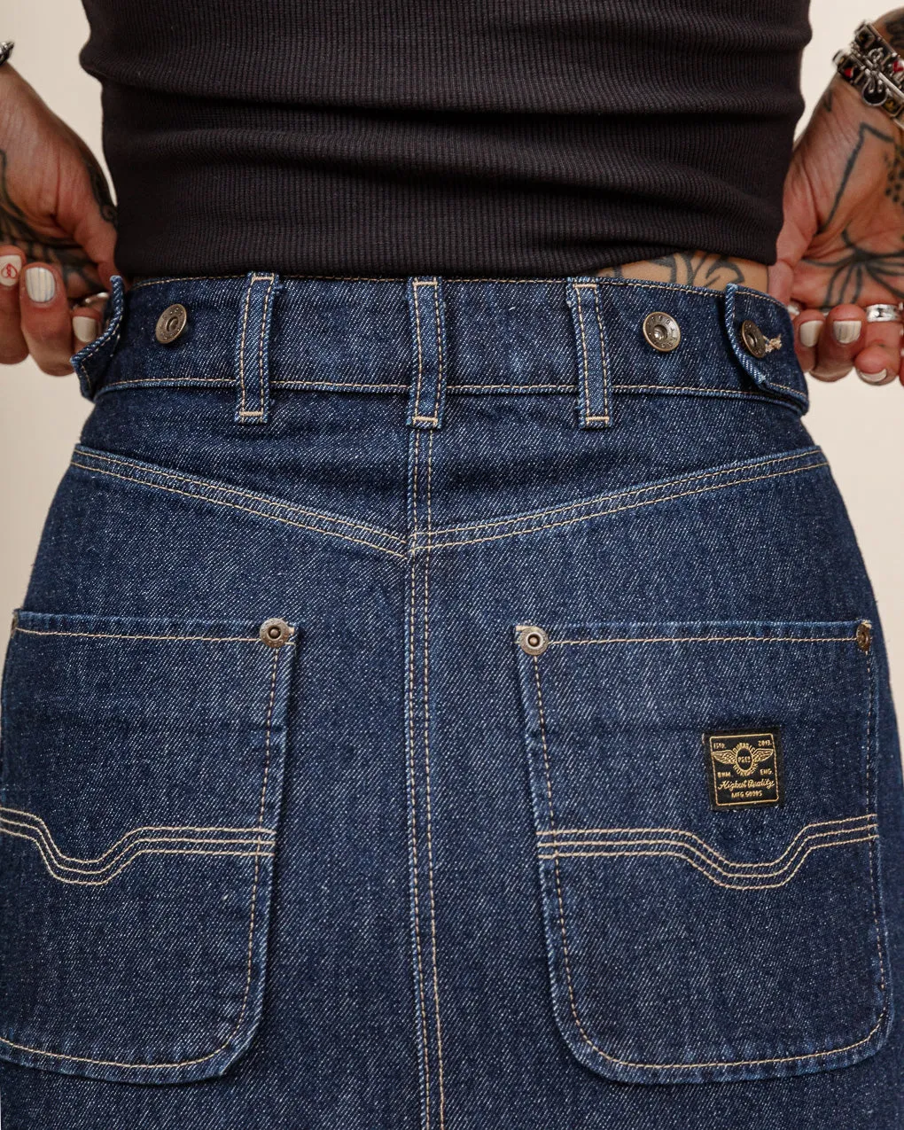 Parlor Denim Longline Skirt - Navy sold by P & Co product image thumbnail 5