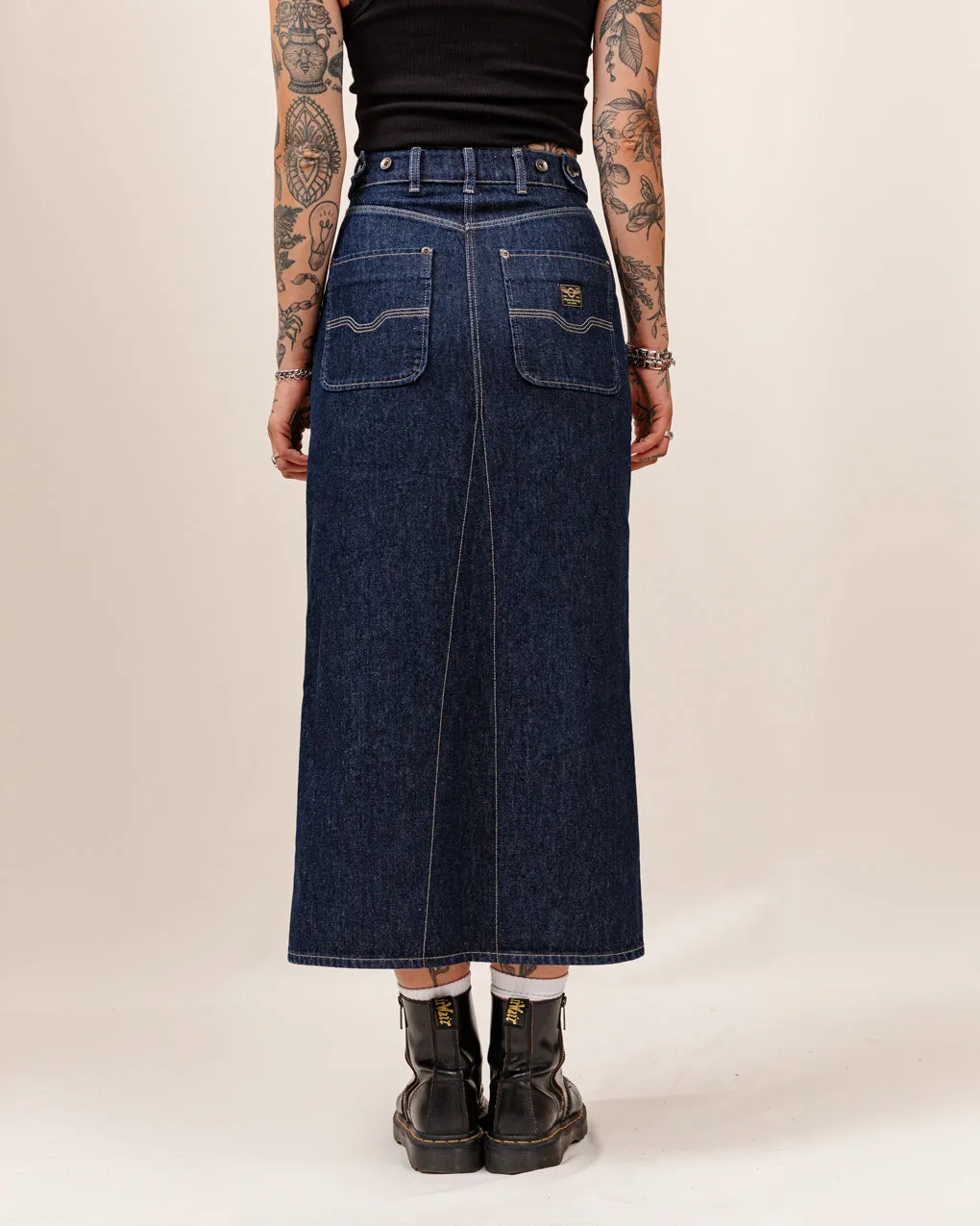 Parlor Denim Longline Skirt - Navy sold by P & Co product image thumbnail 2