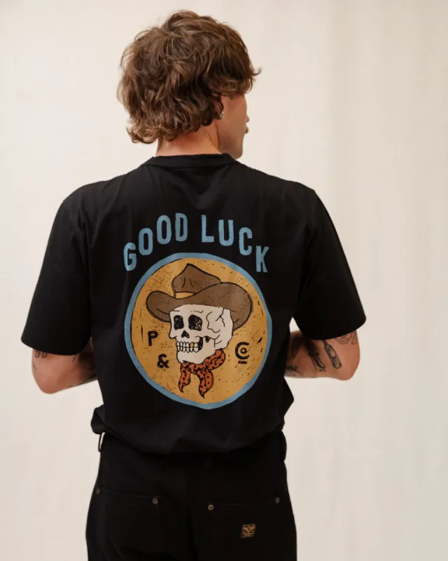 Good Luck T-Shirt - Washed Black sold by P & Co
