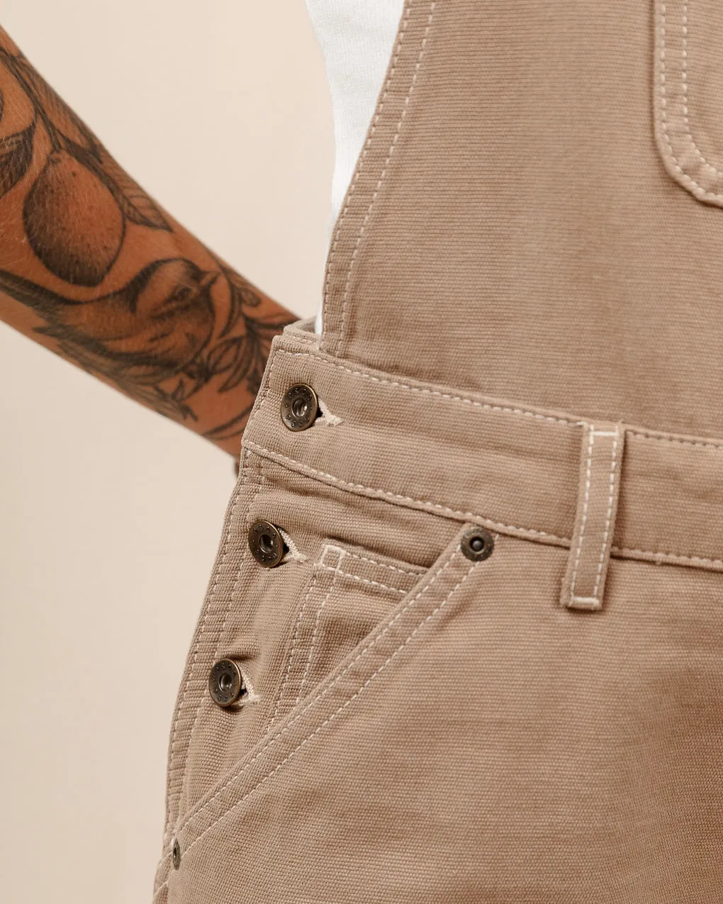 Albion Carpenter Overalls - Stone sold by P & Co product image thumbnail 4