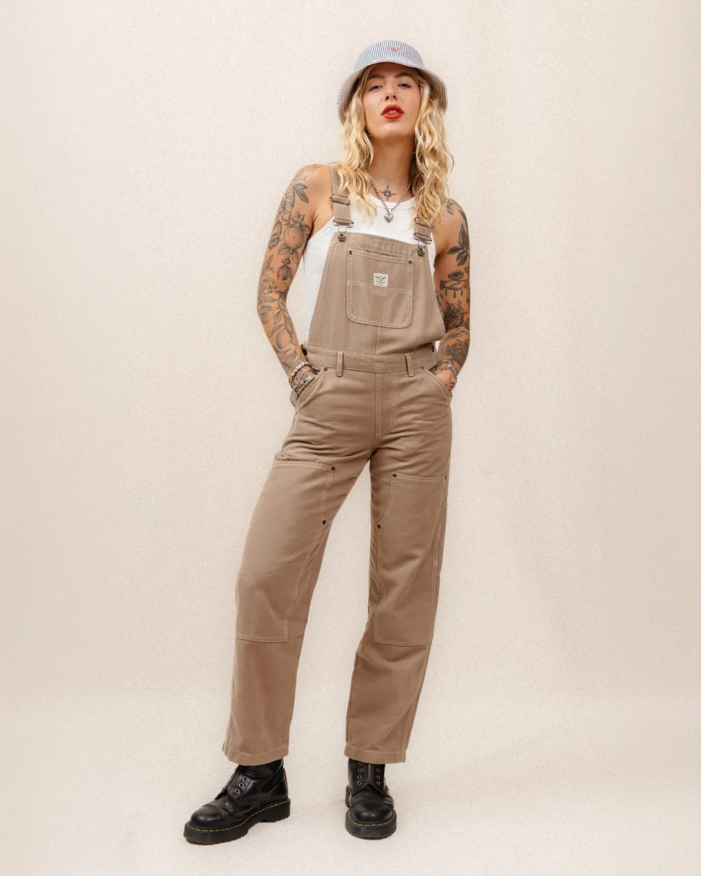Albion Carpenter Overalls - Stone sold by P & Co