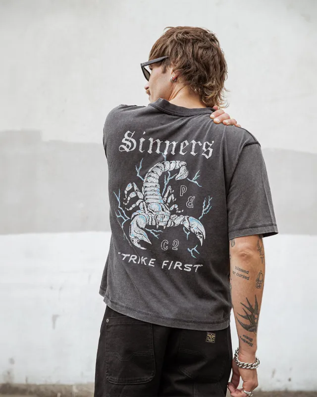 Sinners Boxy T-Shirt - Acid Wash sold by P & Co