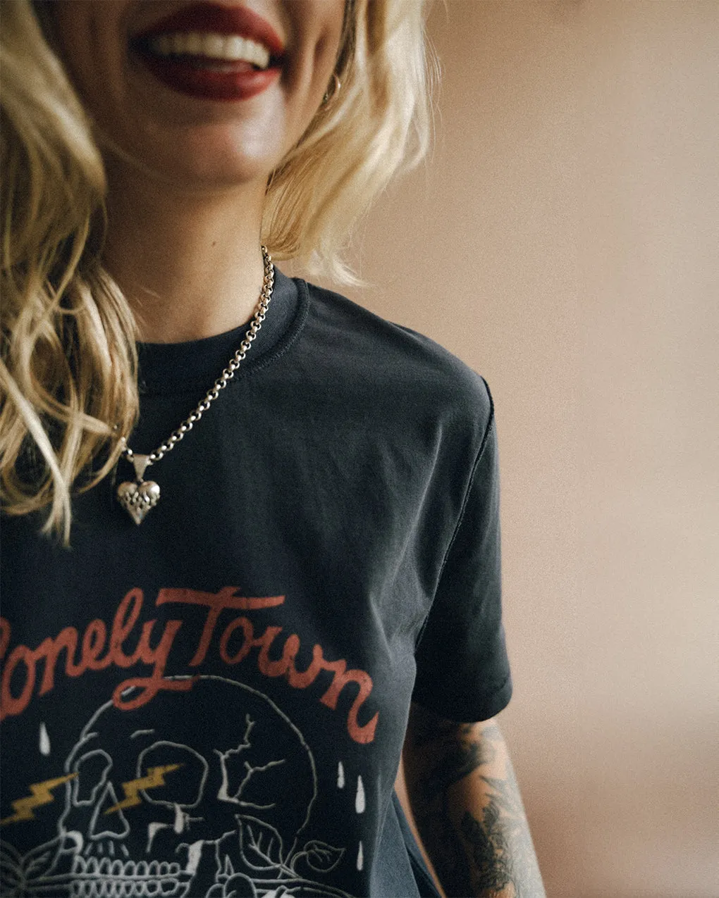 Lonely Town T-Shirt - Heavy Washed Black sold by P & Co product image thumbnail 4