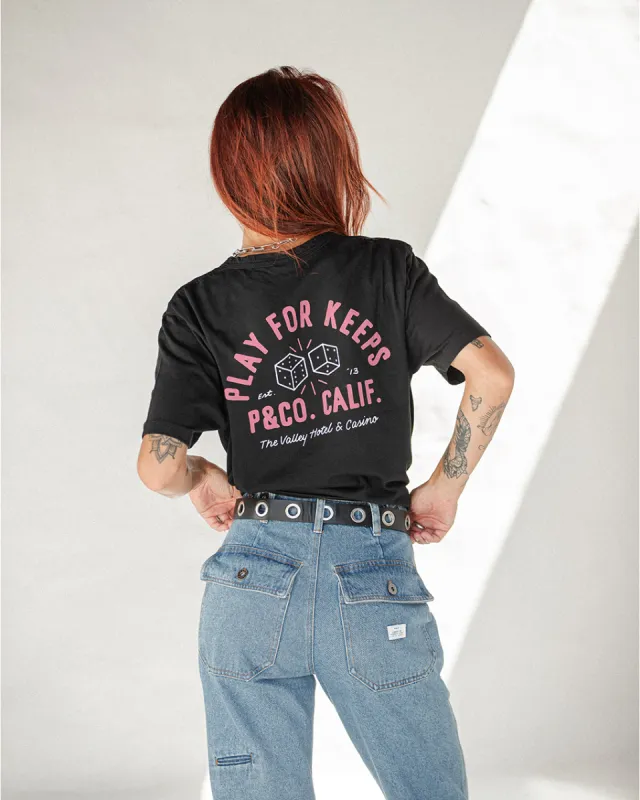 Play For Keeps T-Shirt - Washed Black sold by P & Co