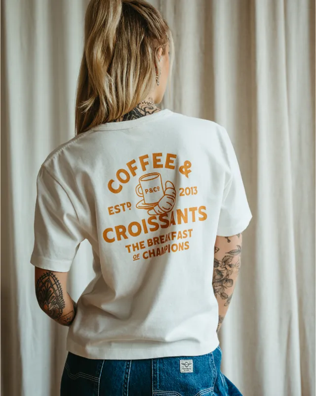Coffee & Croissants T-Shirt - Off White sold by P & Co