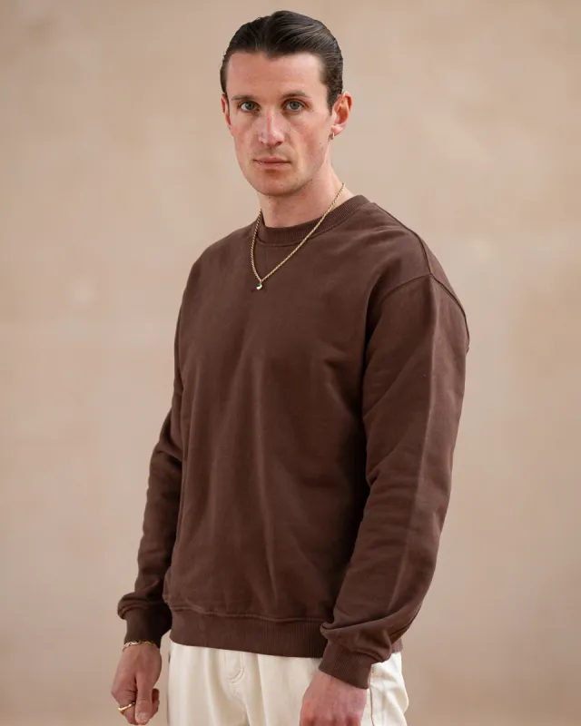 Crafted Organic Cotton Sweatshirt - Brown sold by P & Co